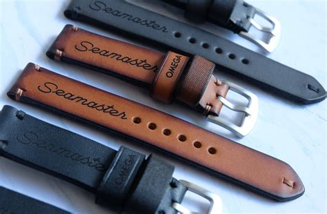 omega seamaster leather watch bands|omega seamaster band for sale.